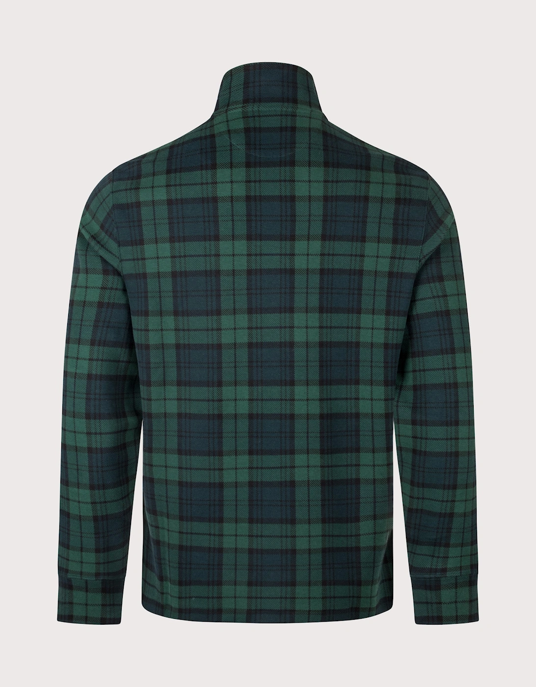 Plaid Estate-Rib Quarter-Zip Jumper