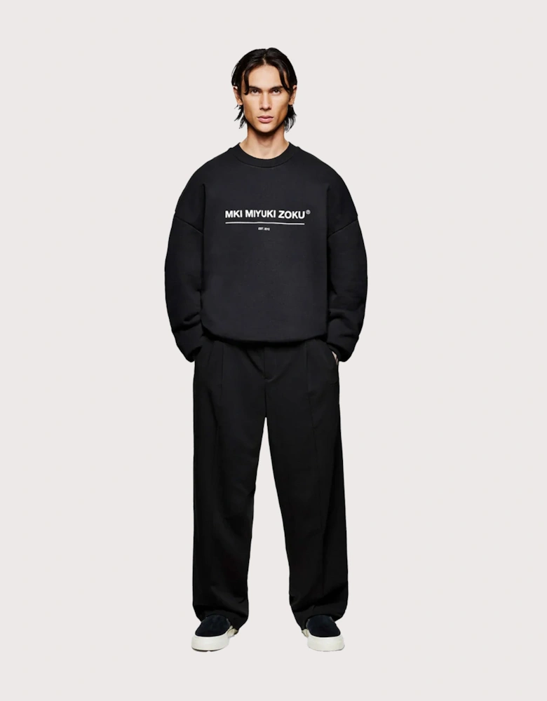 Oversized Linear Crewneck Sweatshirt