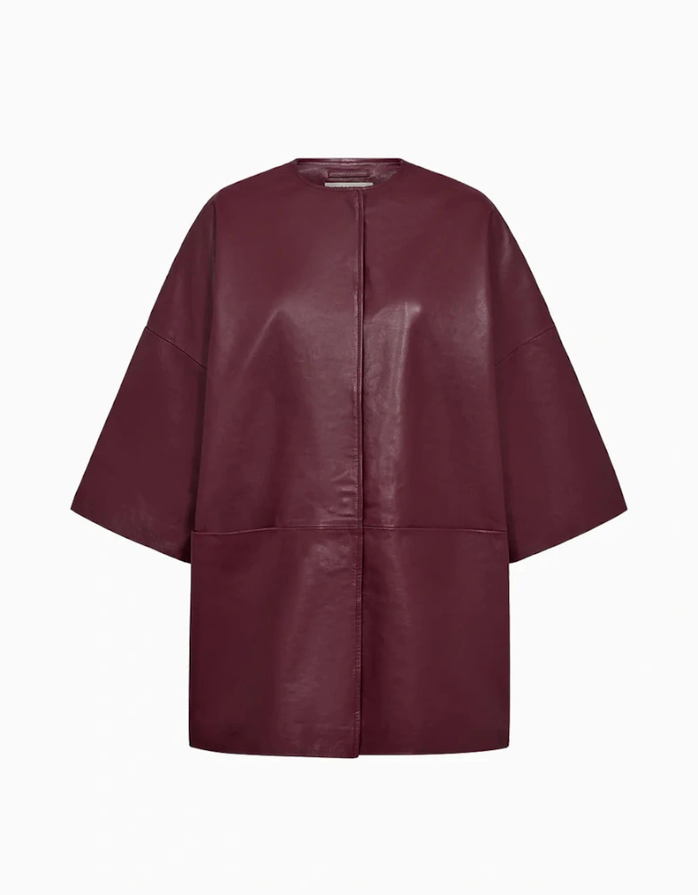 Lanni leather half sleeve jacket