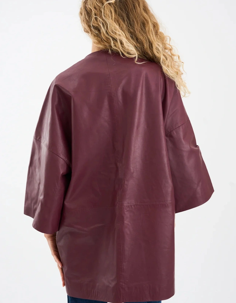 Lanni leather half sleeve jacket