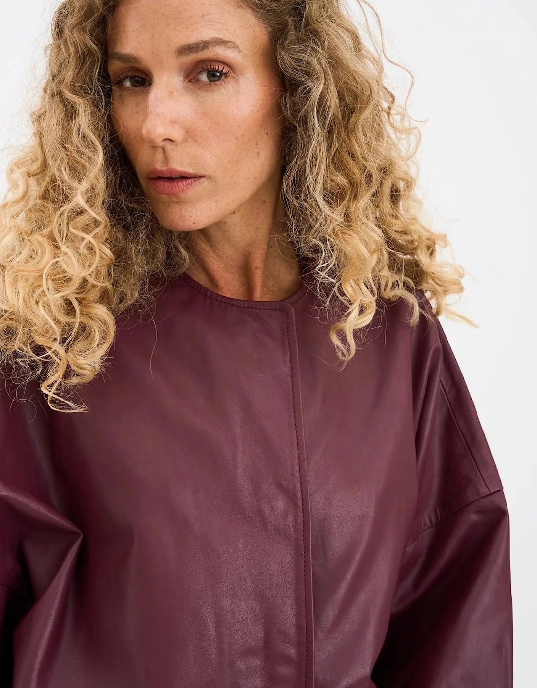 Lanni leather half sleeve jacket