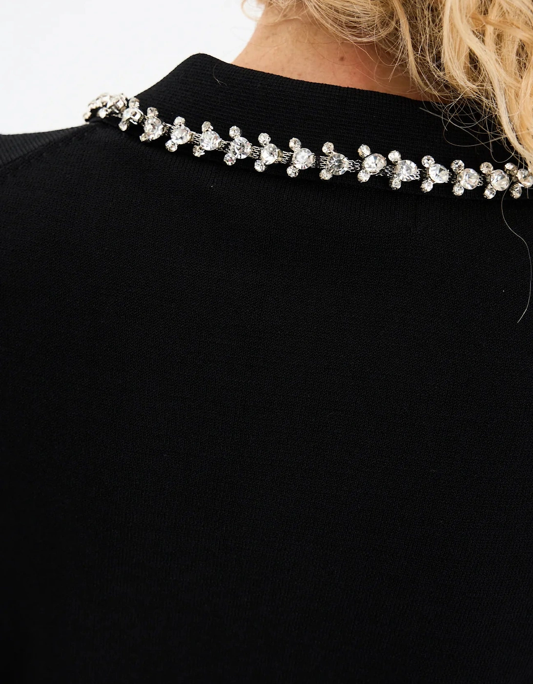 Vigga rhinestone polo knit