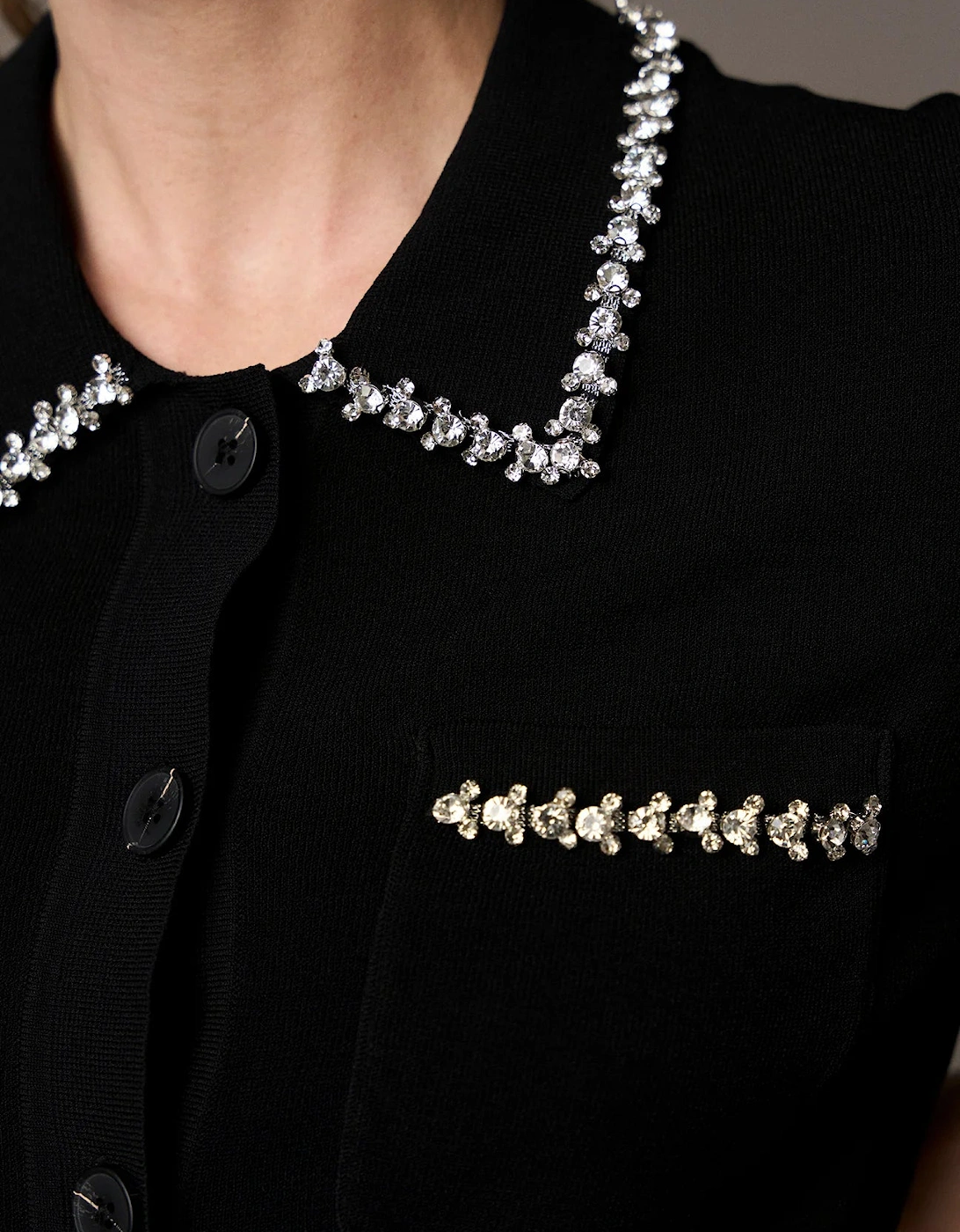 Vigga rhinestone polo knit