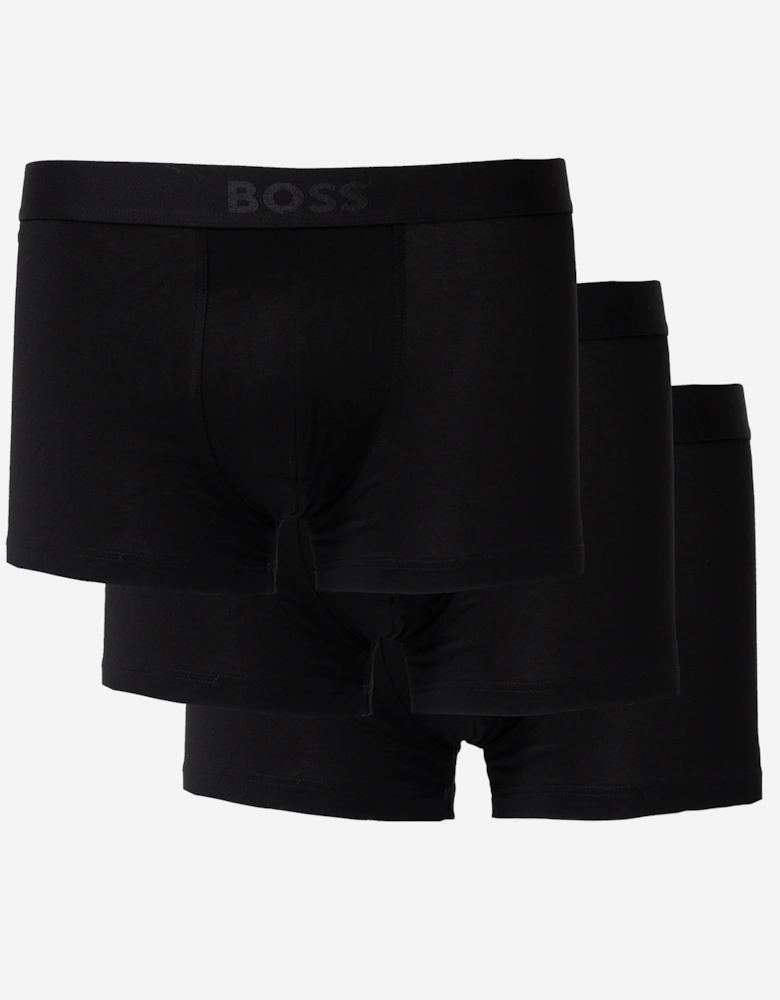 BOSS Orange 3-Pack Mens Stretch-Cotton Trunks with Logo Waistbands  - Black 002