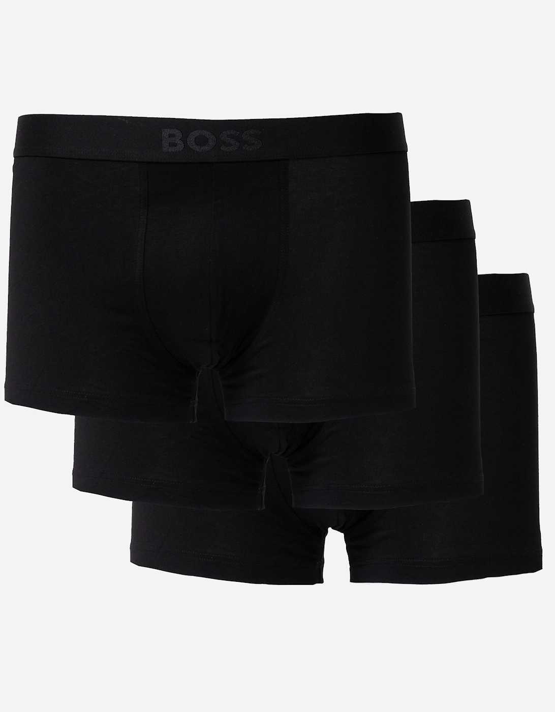 Boss Men's BOSS Orange 3-Pack Mens Stretch-Cotton Trunks with Logo Waistbands - Black 002
