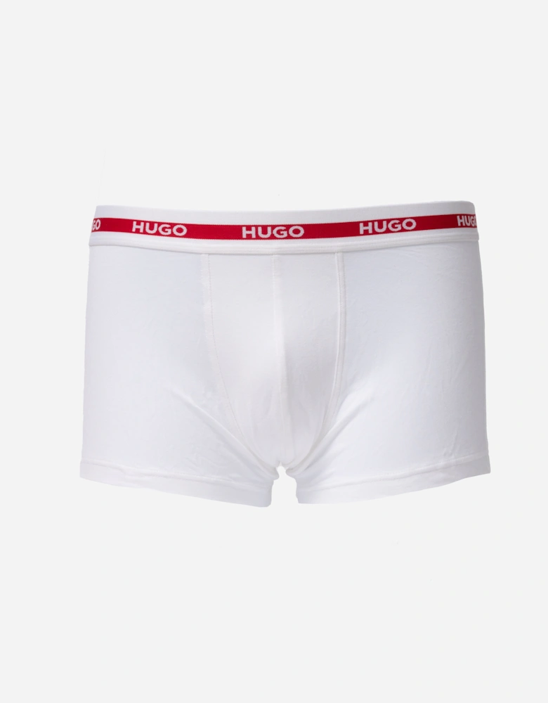 HUGO Planet 3-Pack Stretch-Cotton Logo Waistband Trunks - Bright Red 621