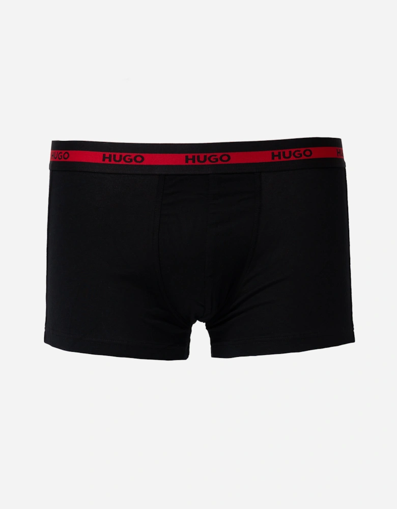 HUGO Planet 3-Pack Stretch-Cotton Logo Waistband Trunks - Bright Red 621