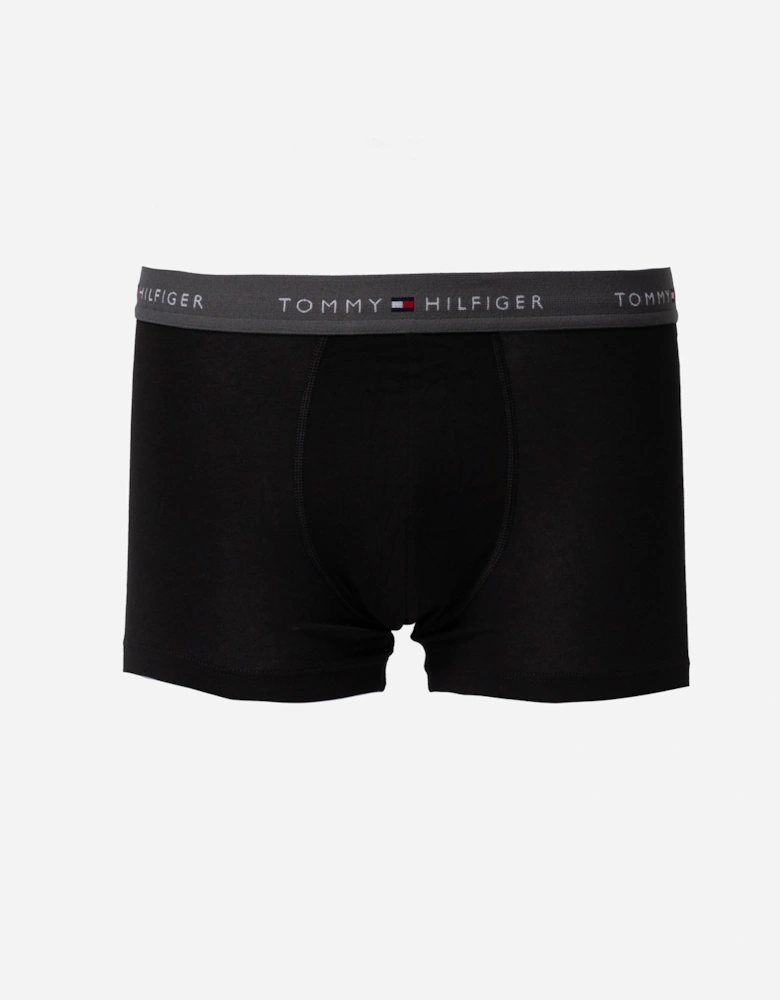 5 Pack Mens Waistband Trunks - B-Blue/Grey/Navy/Black/White