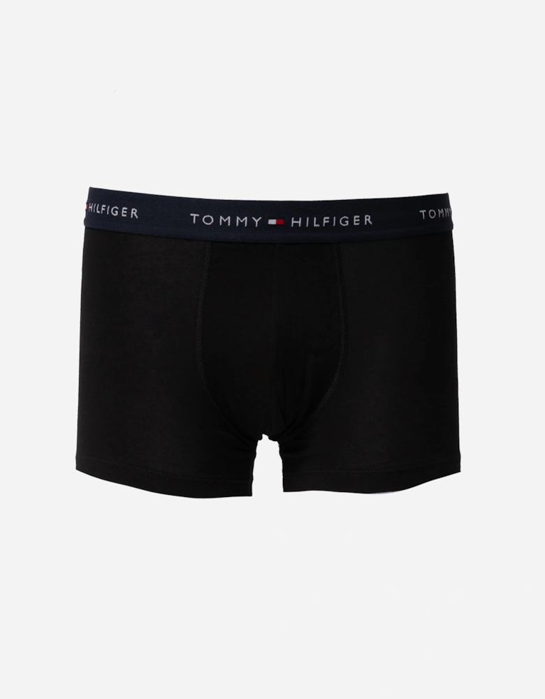 5 Pack Mens Waistband Trunks - B-Blue/Grey/Navy/Black/White