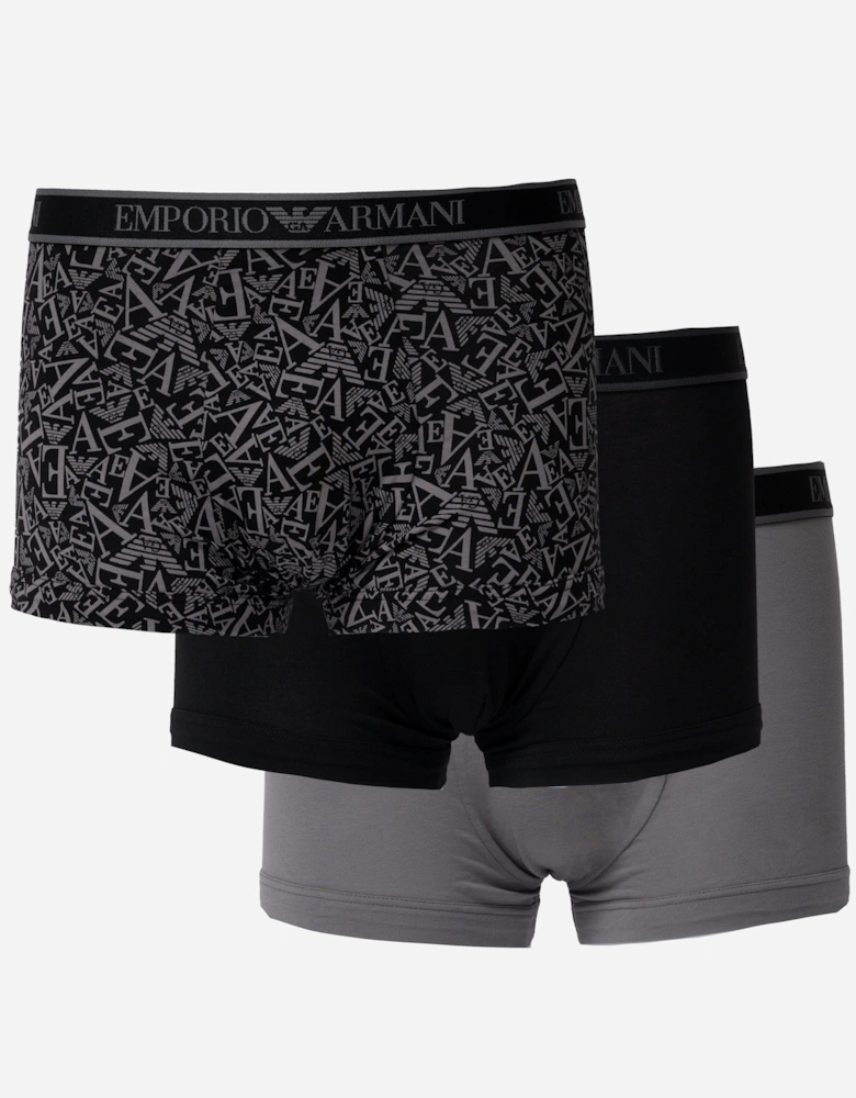 3-Pack AX Geometric Trunks  - Black/Black-Shade/Shade MC198