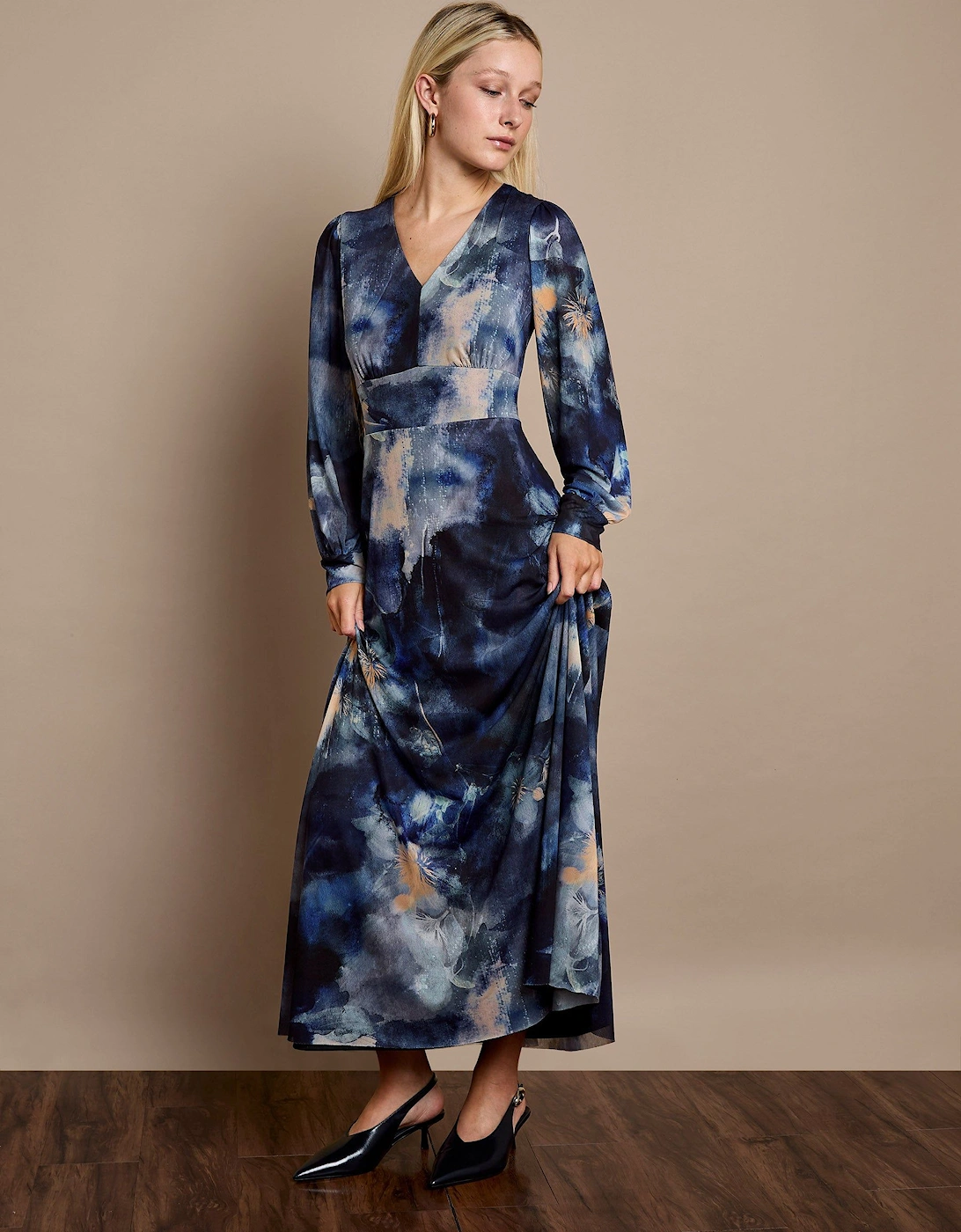 Genevieve Floral Print Maxi Dress, 2 of 1