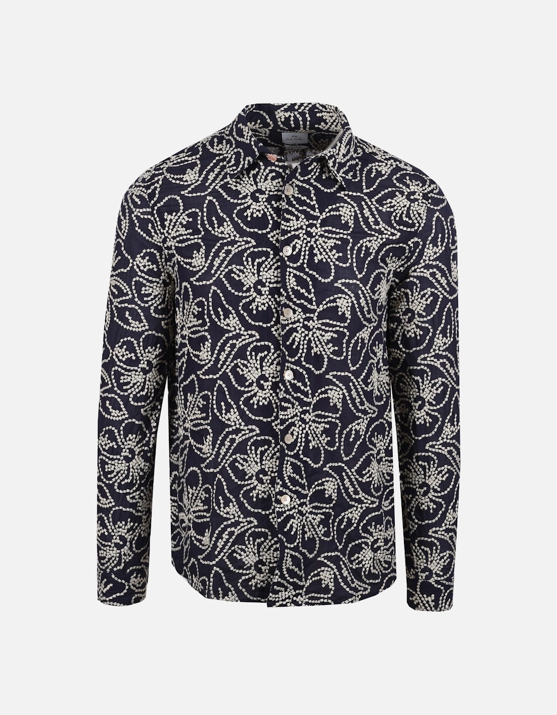 LS REG FIT FLORAL SHIRT NAVY, 5 of 4