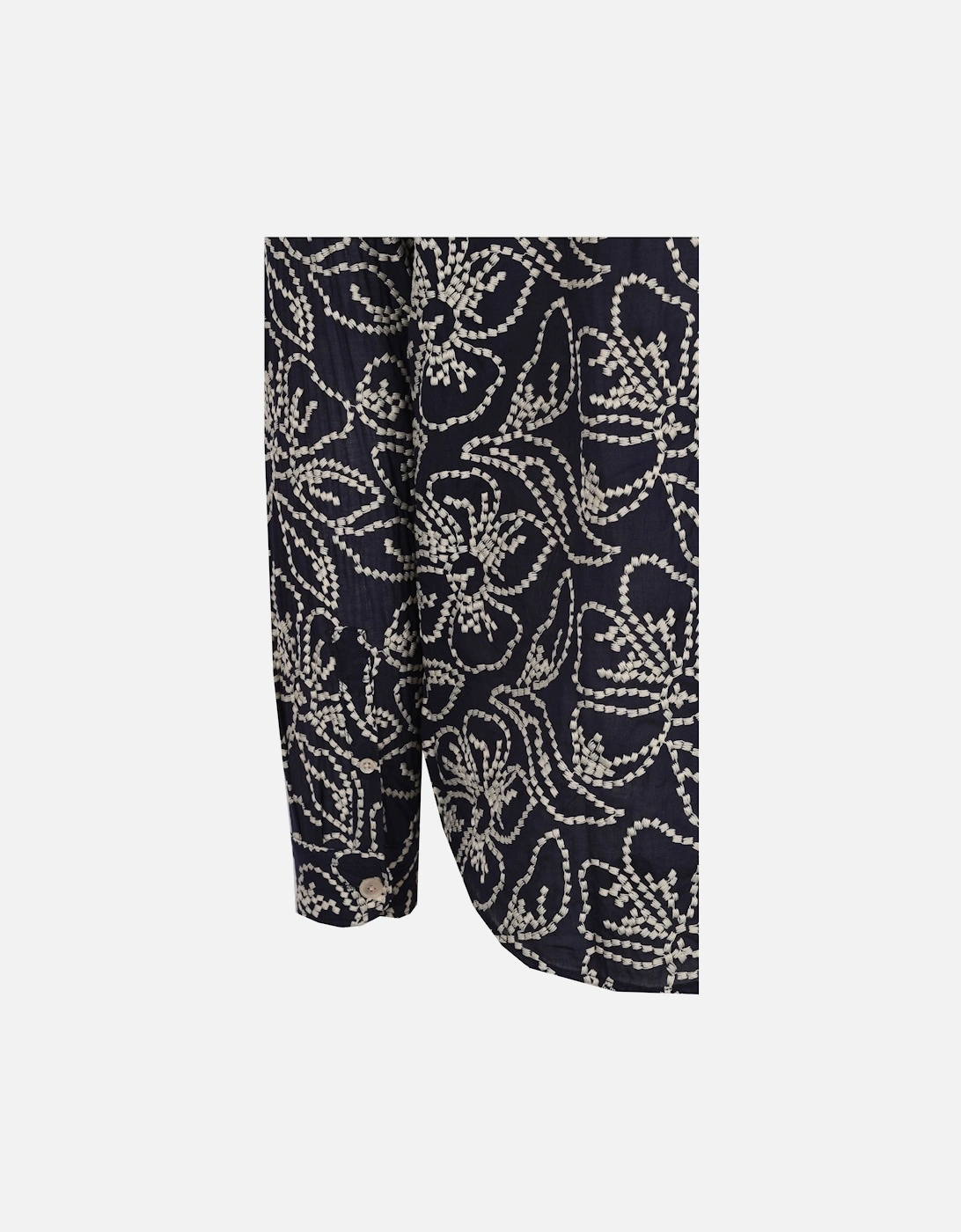 LS REG FIT FLORAL SHIRT NAVY