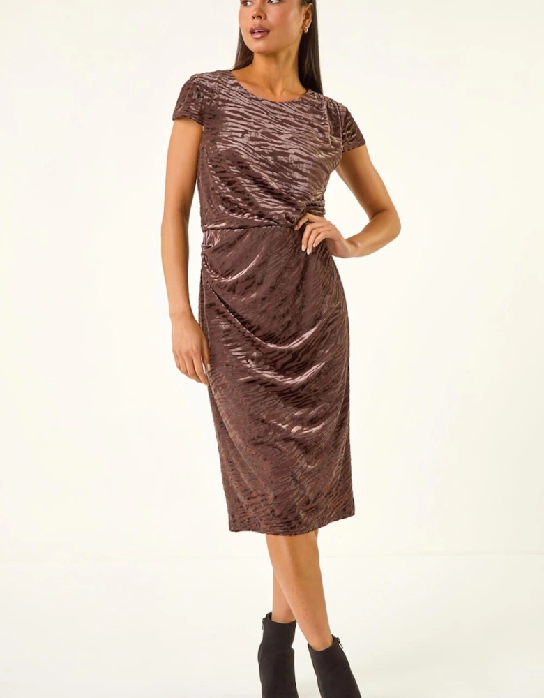 Petite Velvet Burnout Stretch Dress