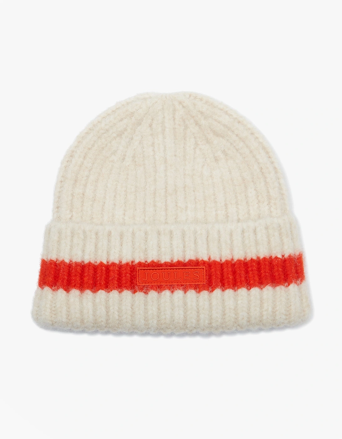 Joules Women's Cream Popley Stripe Beanie Orange/Neutral