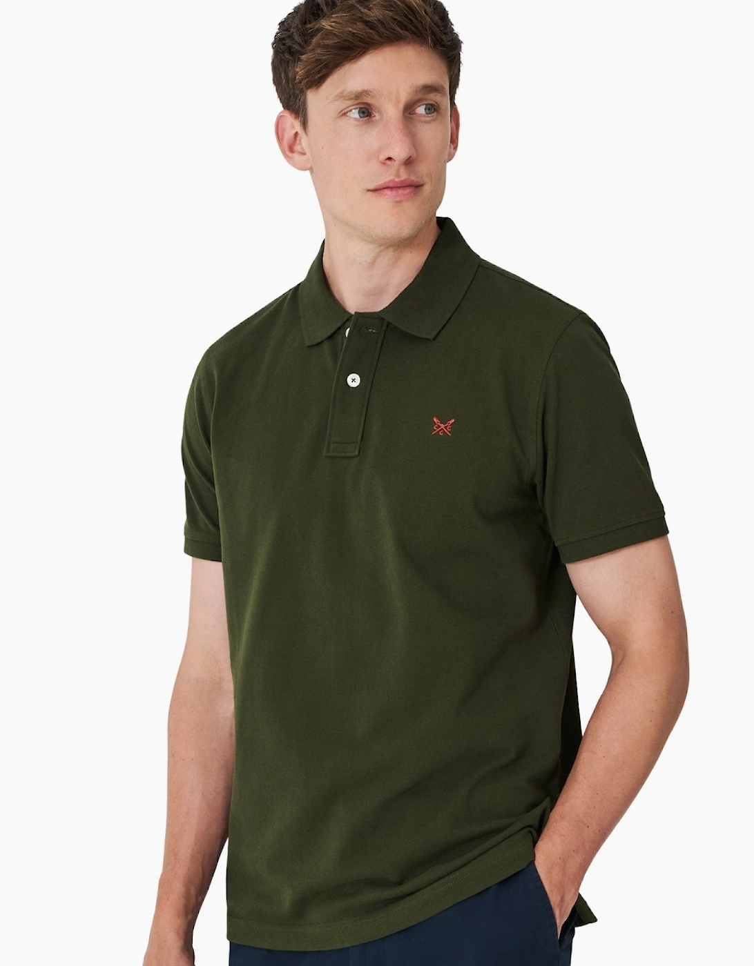 Crew Clothing Men's Crew Clothing Mens Classic Pique Short Sleeve Polo Shirt - Green