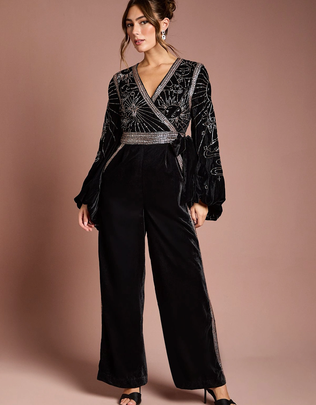 Wrap Top Celestial Velvet Jumpsuit, 2 of 1