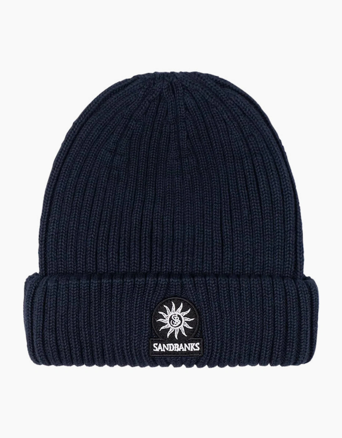 Men's Sandbanks Merino Wool Ribbed Beanie Navy - Size: ONE size