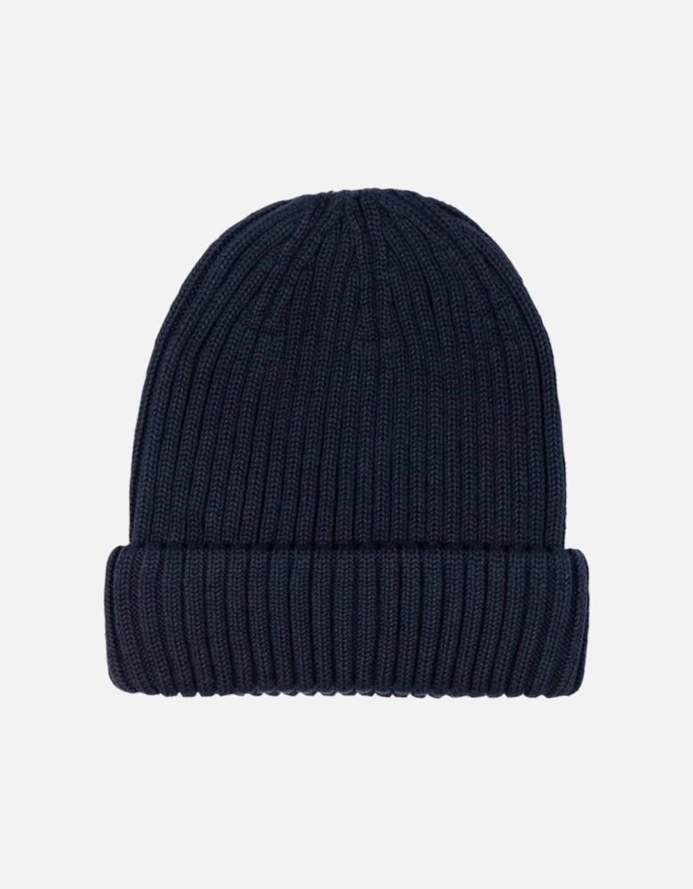 Merino Wool Ribbed Beanie Navy