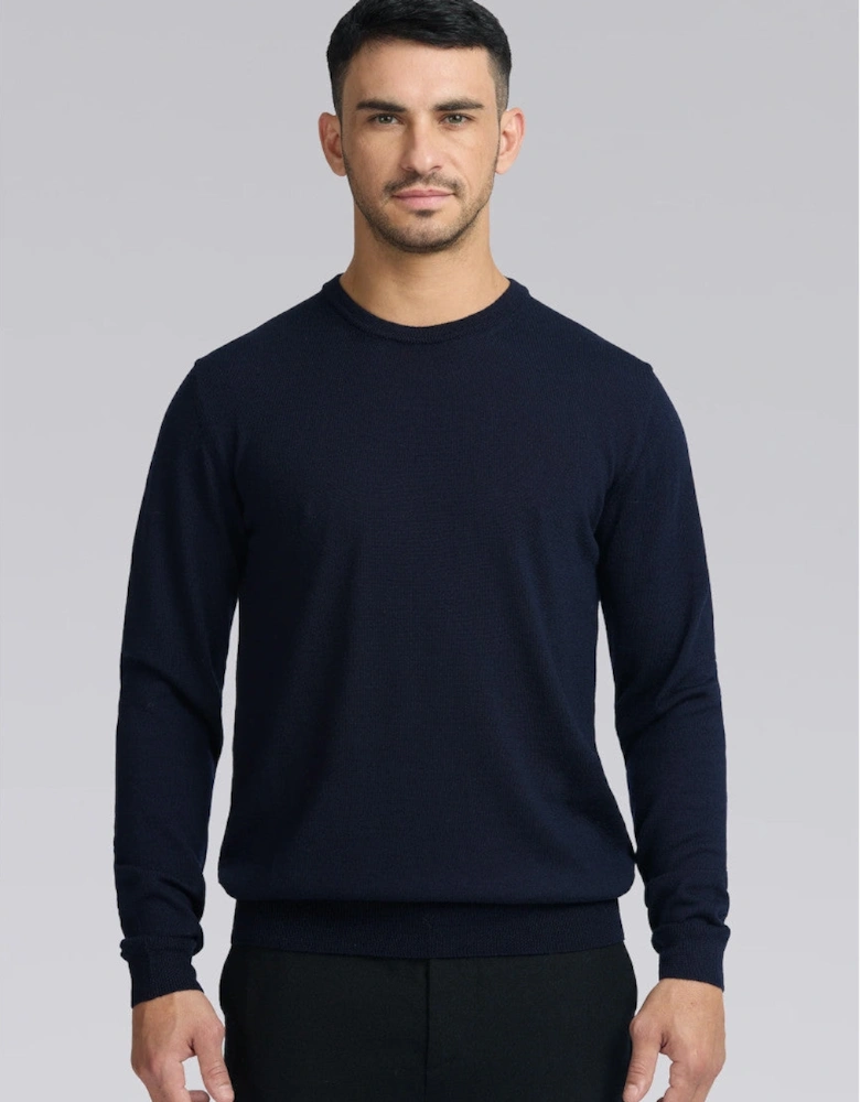Merino Crew Neck Jumper Navy