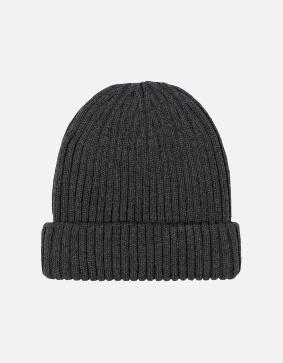 Merino Wool Ribbed Beanie Anthracite