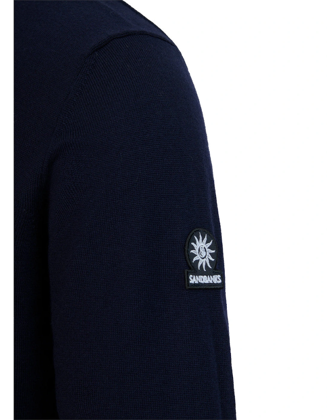Merino Wool Zip Polo Shirt  Navy