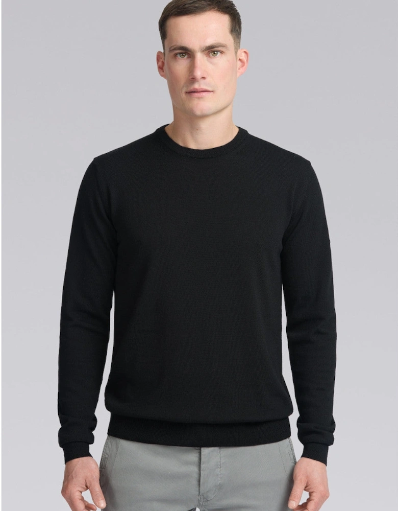 Merino Crew Neck Jumper Black