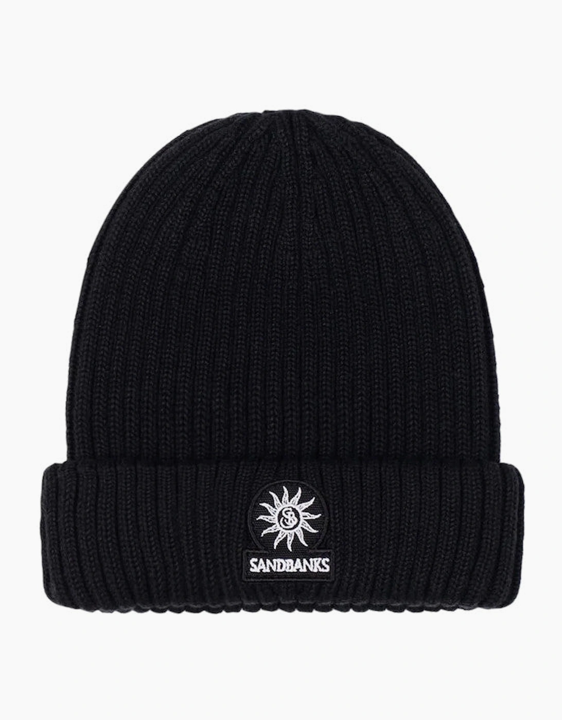 Men's Sandbanks Merino Wool Ribbed Beanie Black - Size: ONE size