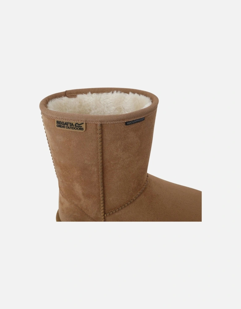Womens Snow Boots Risley Mid Waterproof Slip On tan UK Size