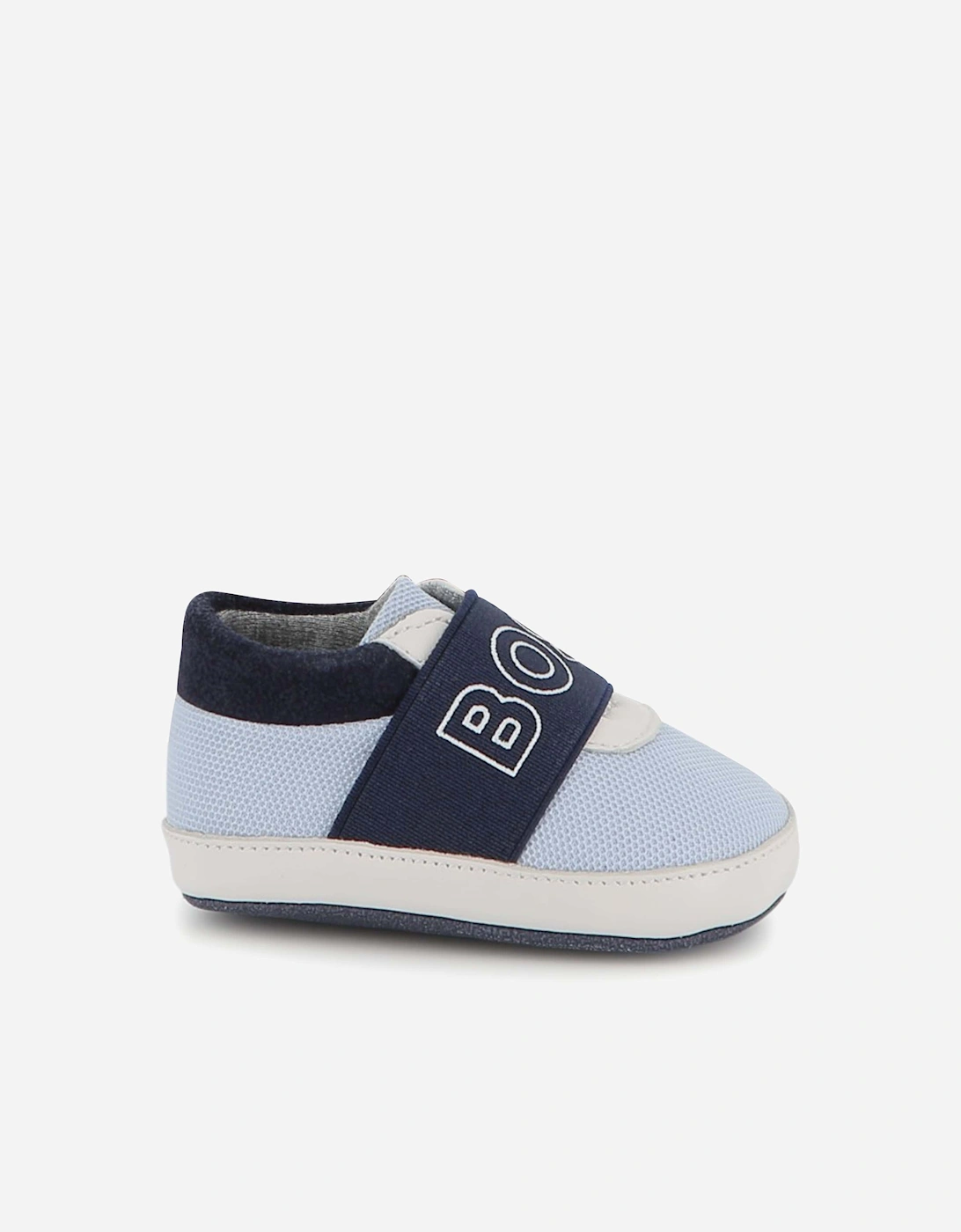 BOSS Baby Boys Leather Logo Pre-Walkers in Navy, 7 of 6
