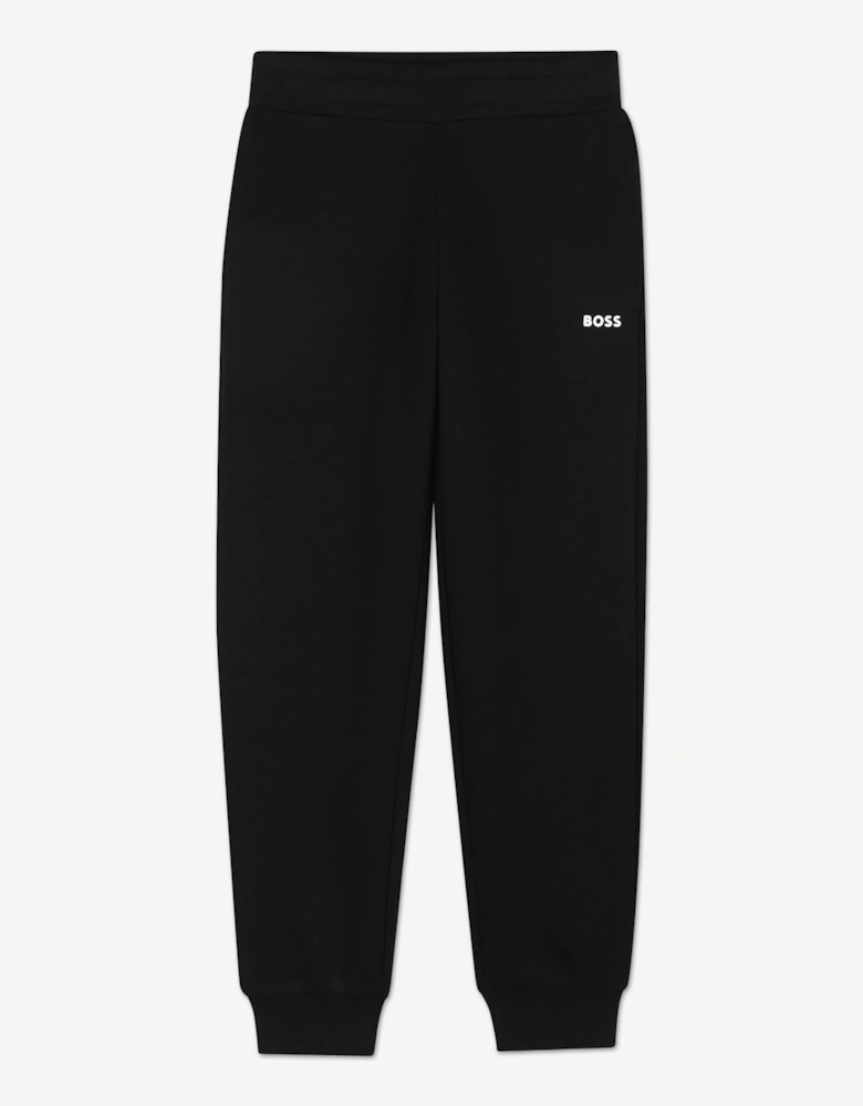 BOSS Boys Logo Print Joggers in Black