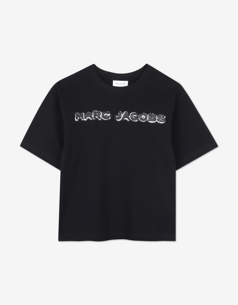 Boys Embroidered Logo T-Shirt in Black