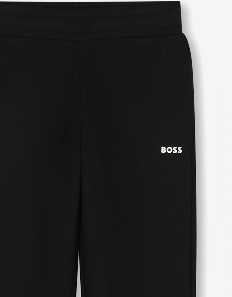 BOSS Boys Logo Print Joggers in Black