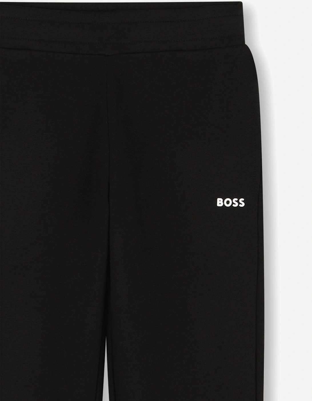 BOSS Boys Logo Print Joggers in Black