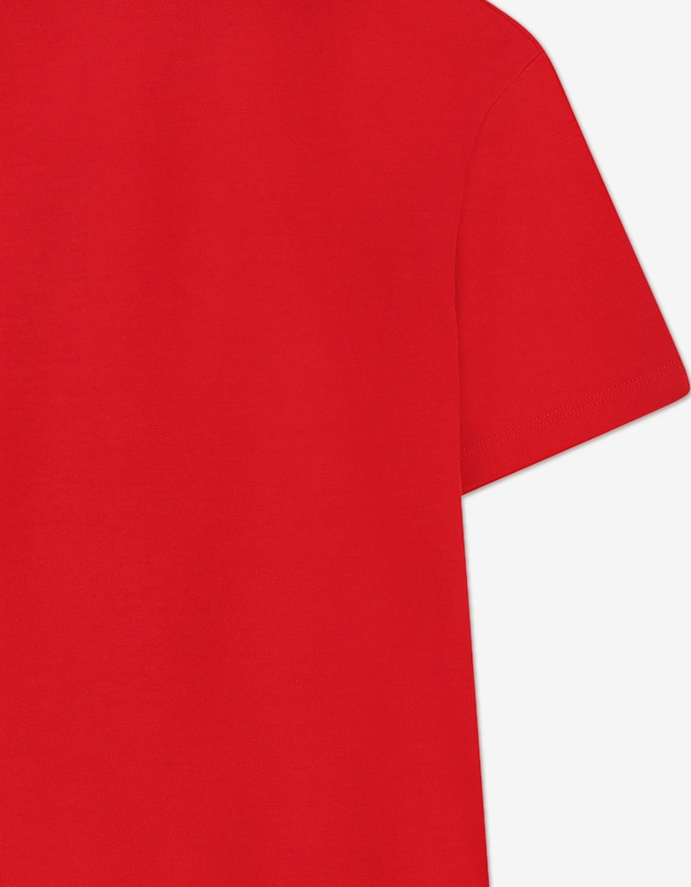 Boys Logo Print T-Shirt in Red