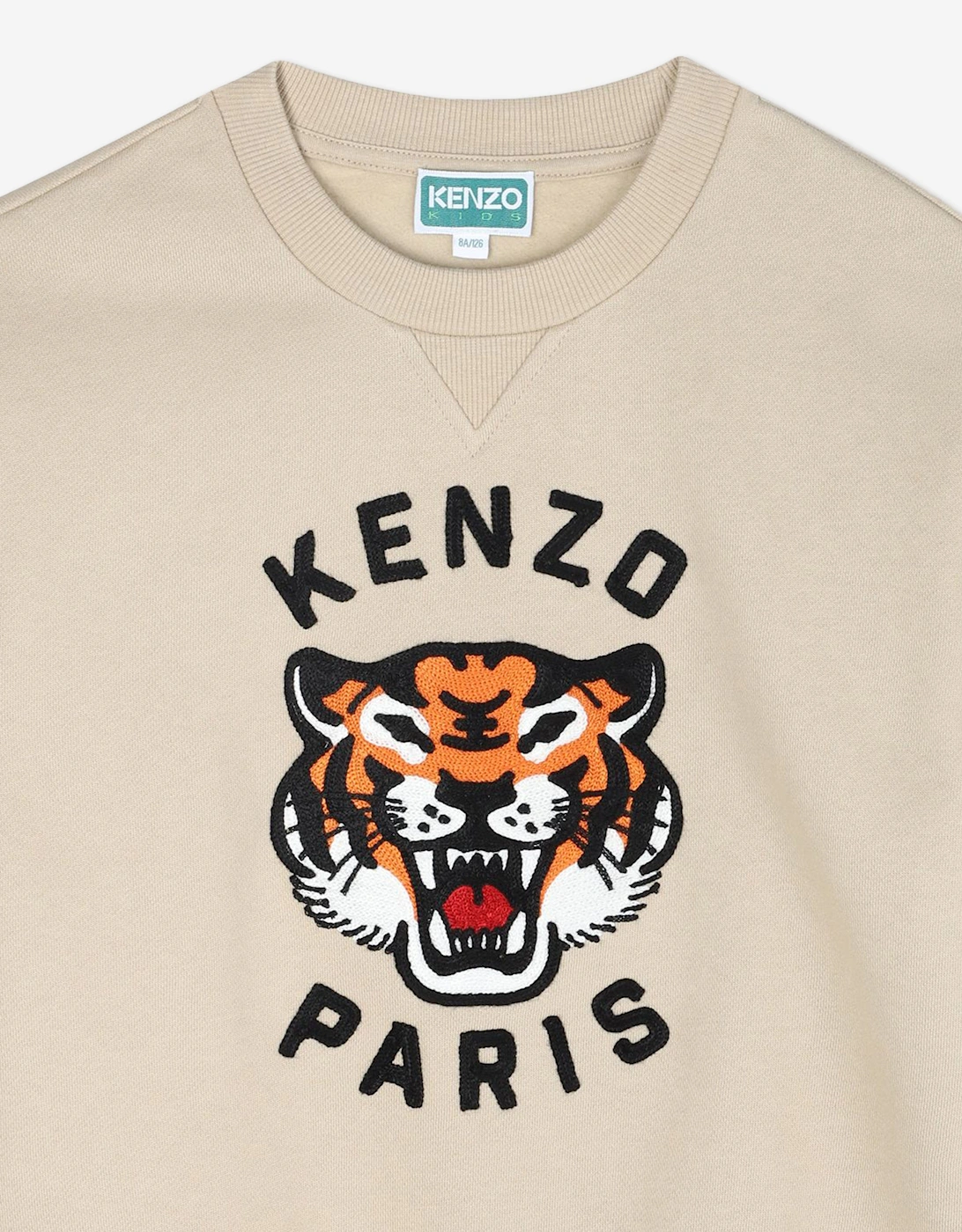 Boys Lucky Tiger Sweatshirt in Ivory