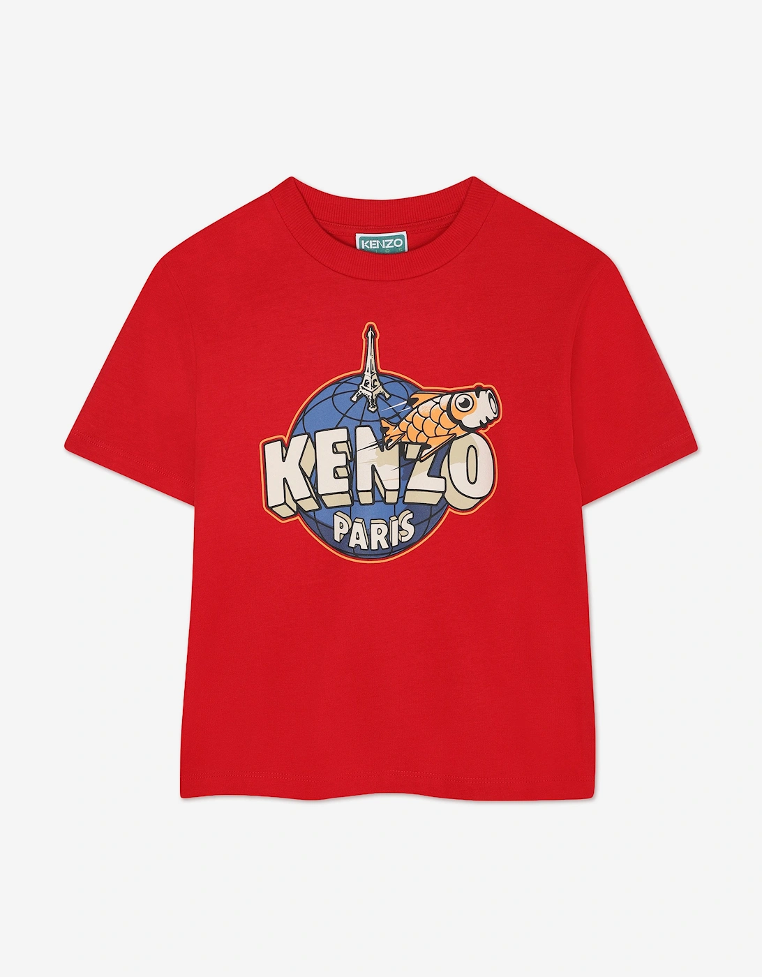 Boys Logo Print T-Shirt in Red, 5 of 4