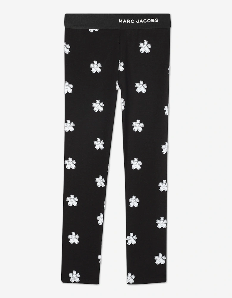 MARC JACOBS Girls Daisy Print Leggings in Black
