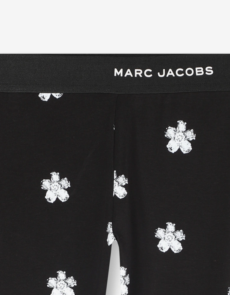 MARC JACOBS Girls Daisy Print Leggings in Black
