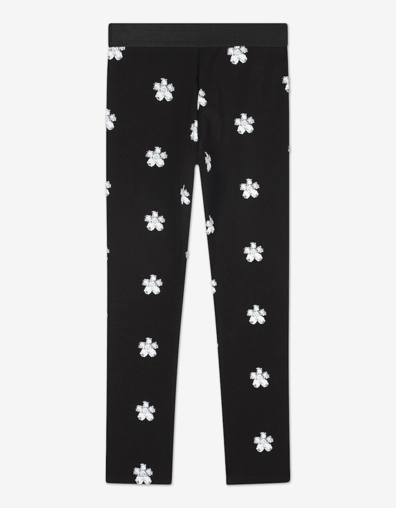 MARC JACOBS Girls Daisy Print Leggings in Black