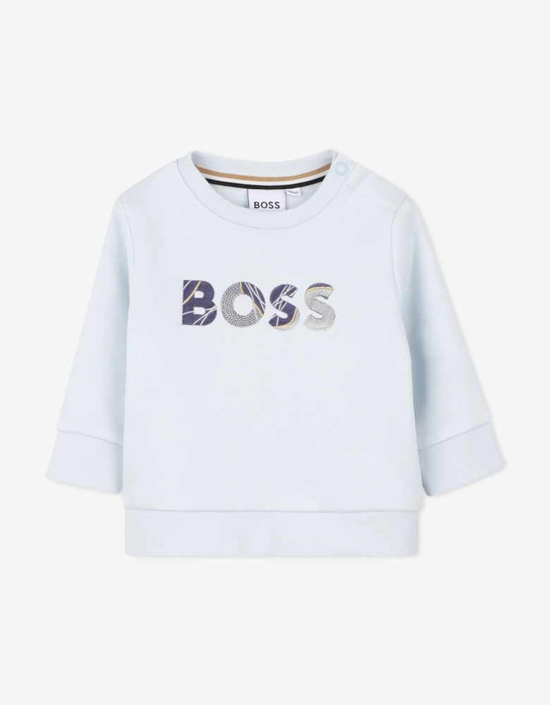 BOSS Baby Boys Embroidered Logo Sweatshirt in Blue