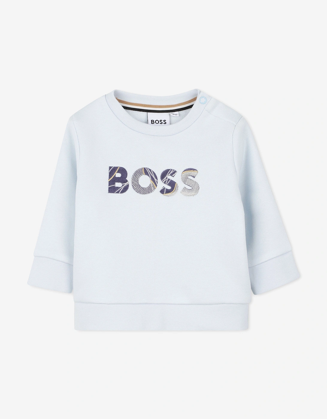 BOSS Baby Boys Embroidered Logo Sweatshirt in Blue, 5 of 4