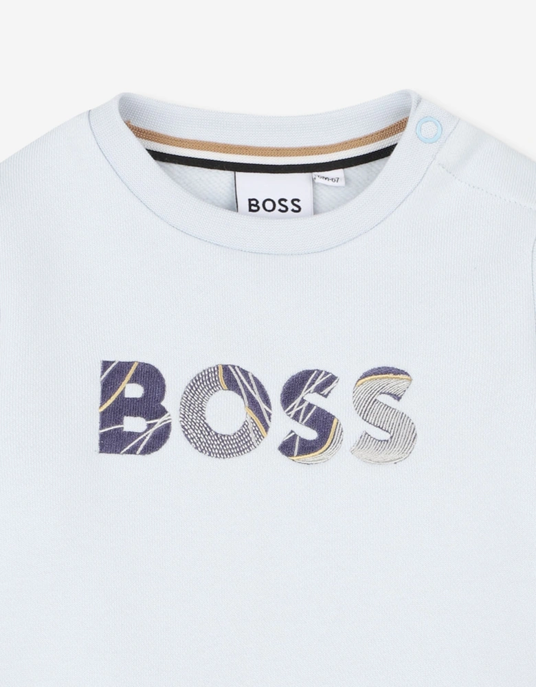 BOSS Baby Boys Embroidered Logo Sweatshirt in Blue