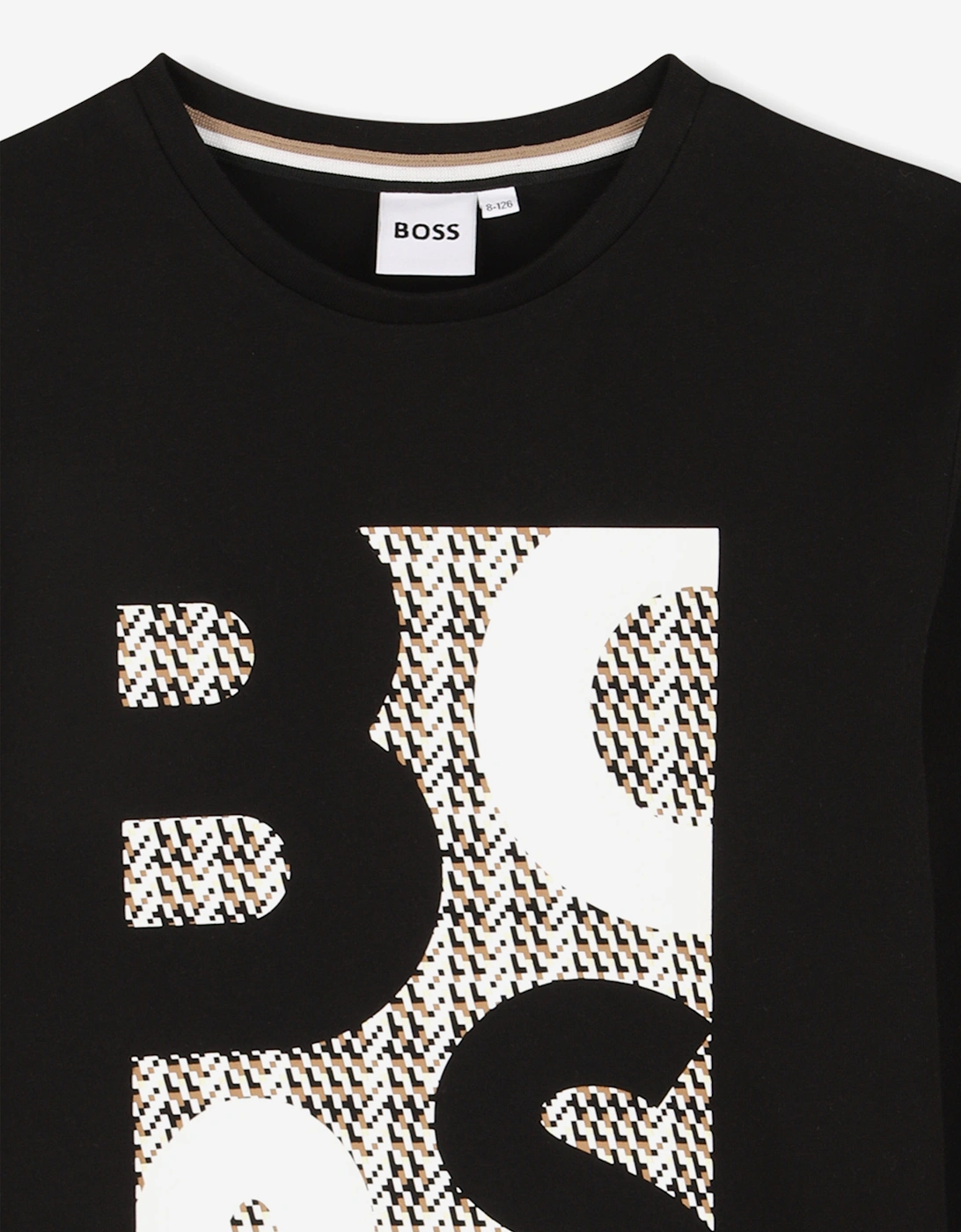 BOSS Boys Long Sleeve Logo T-Shirt in Black