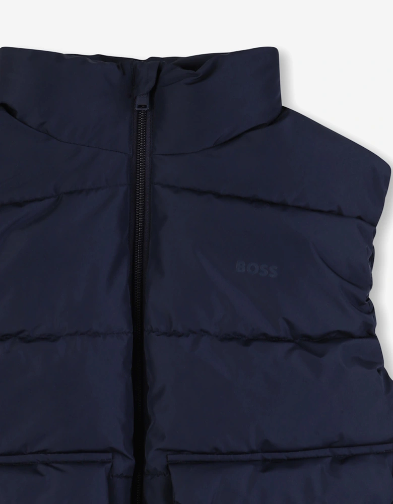 BOSS Boys Down Padded Gilet in Navy