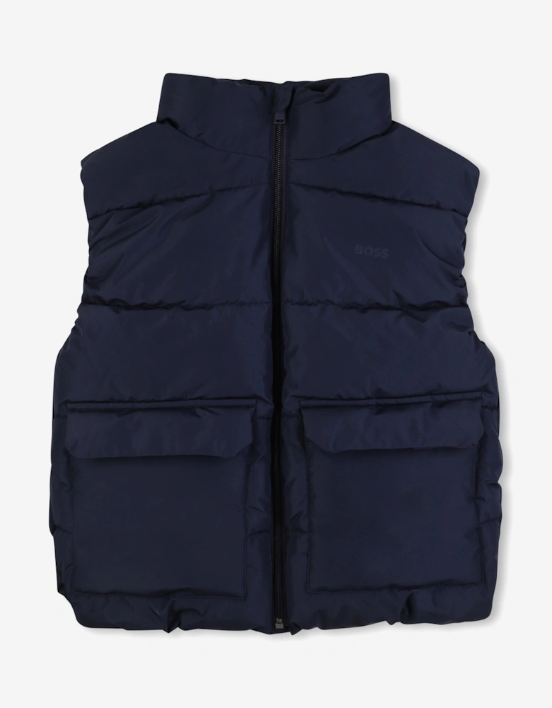 BOSS Boys Down Padded Gilet in Navy