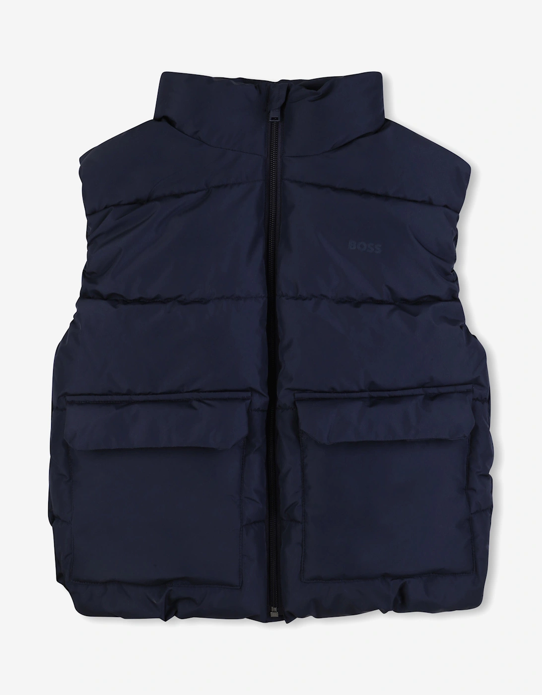 BOSS Boys Down Padded Gilet in Navy, 5 of 4