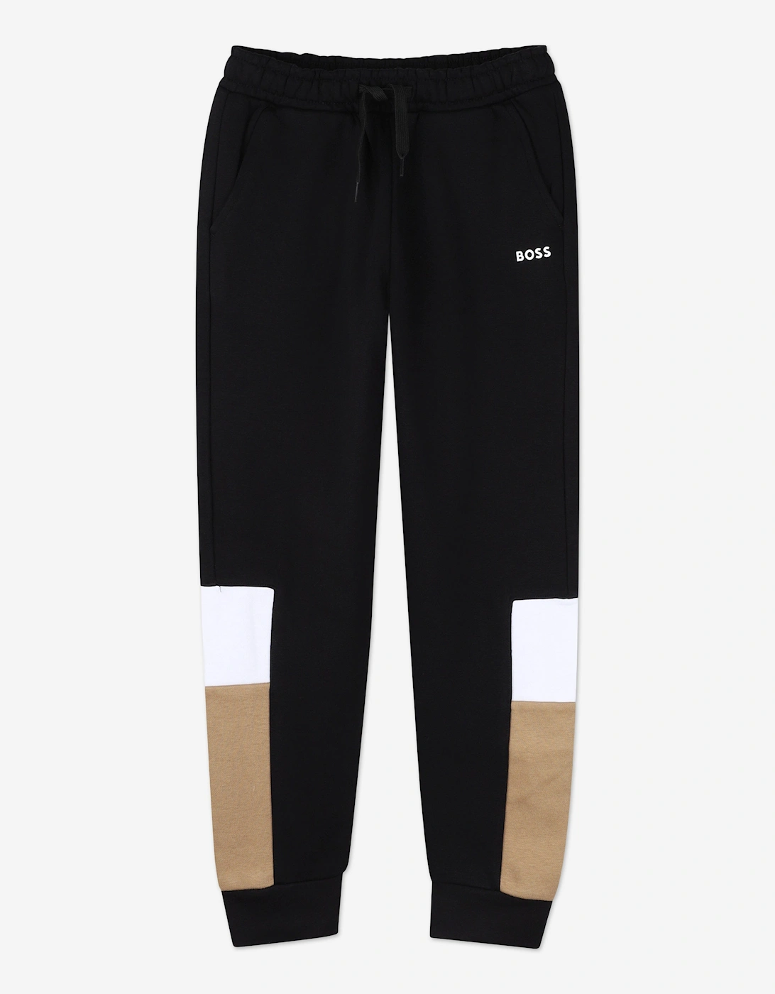 BOSS Boys Logo Print Joggers in Black, 5 of 4
