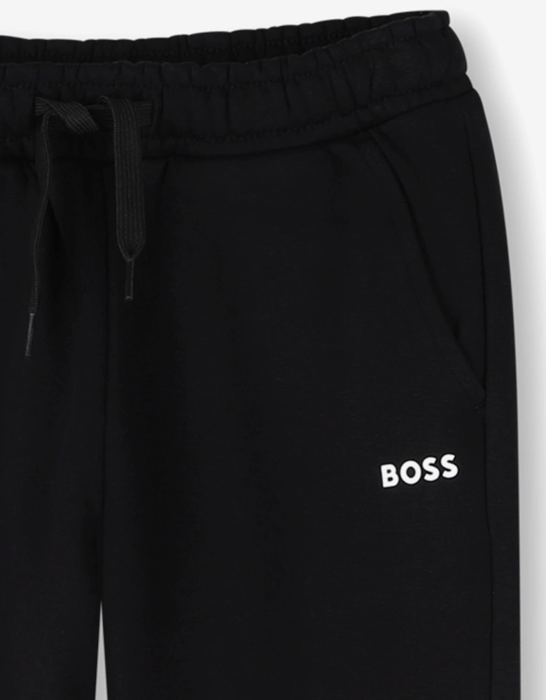 BOSS Boys Logo Print Joggers in Black
