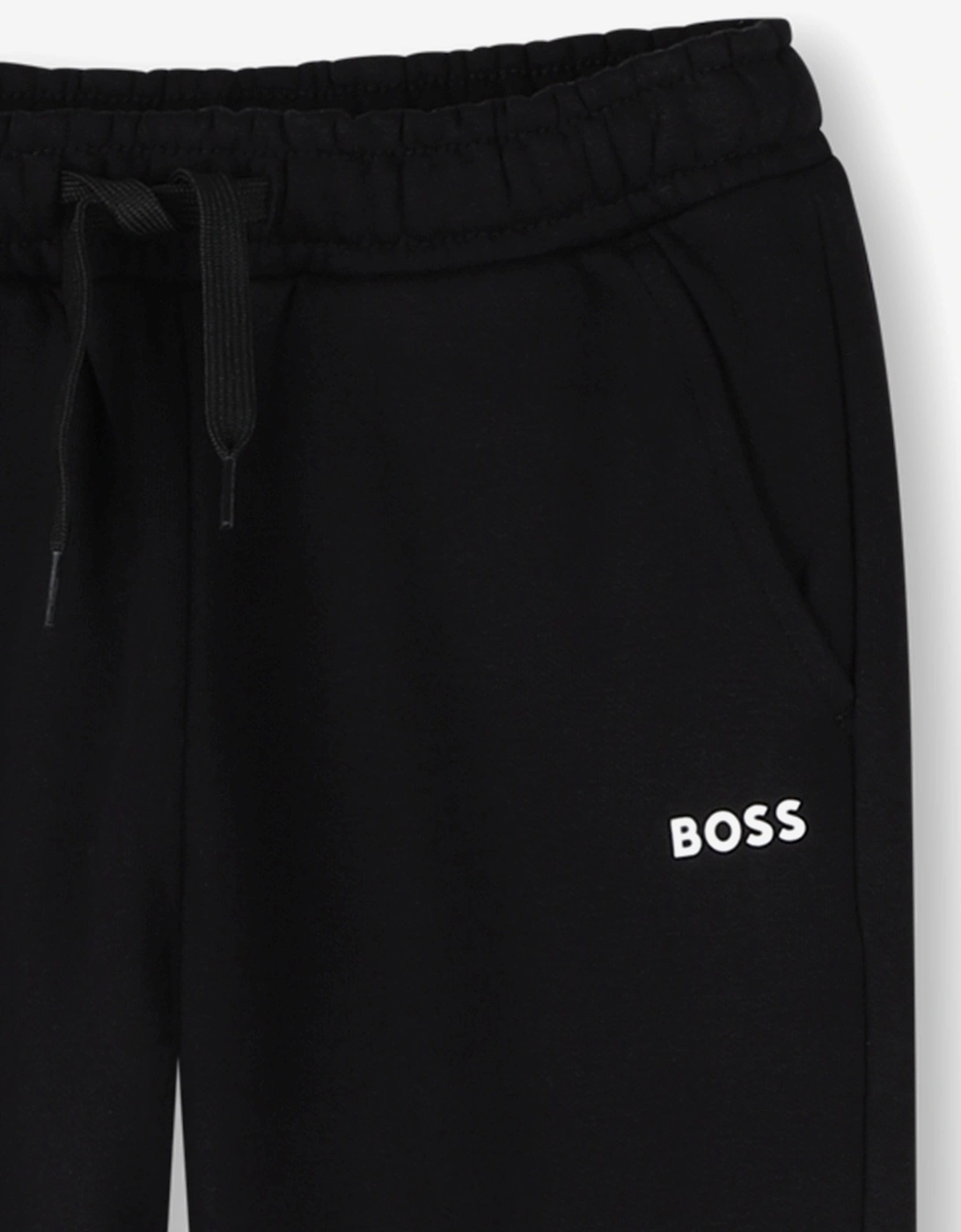 BOSS Boys Logo Print Joggers in Black
